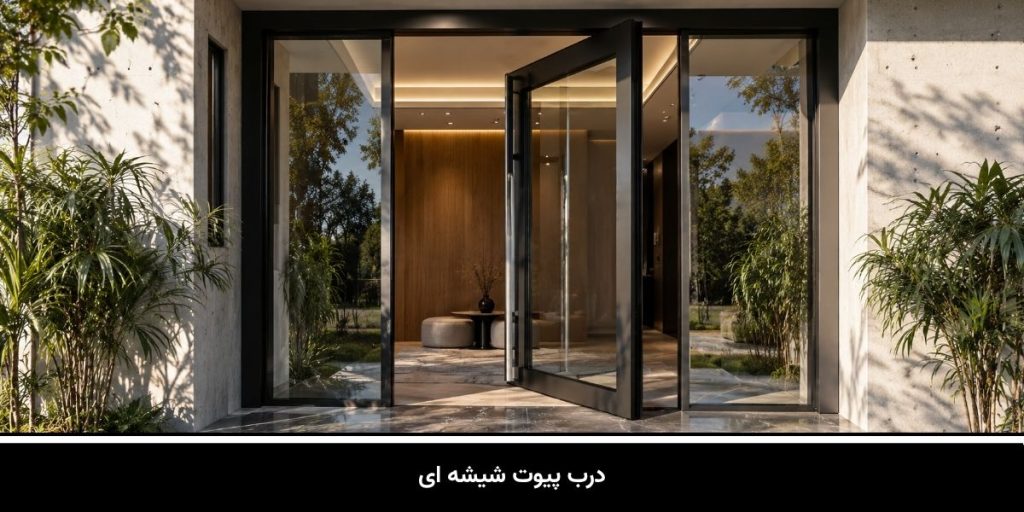 درب پیوت شیشه ای